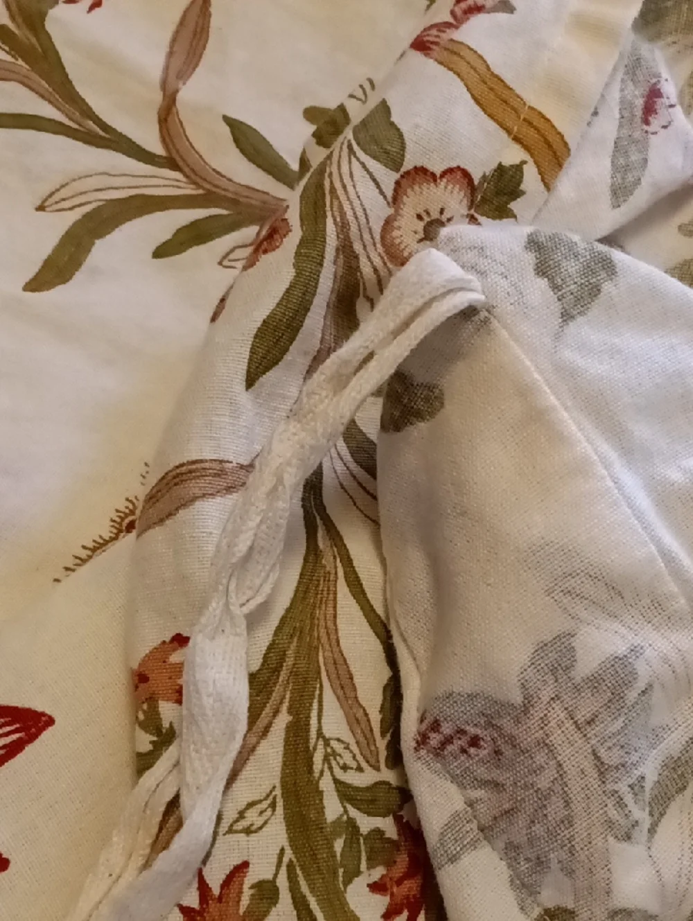 Pottery Barn Jerri Bird & Floral Full Queen Cotton Linen Duvet Cover